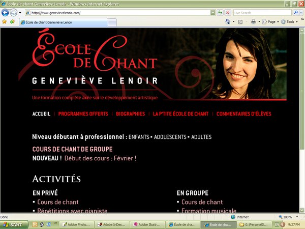 logo on her website landing page mock-up