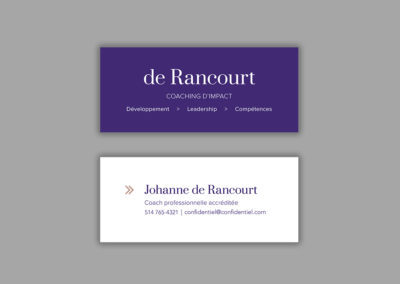 Cartes d'affaires recto et verso